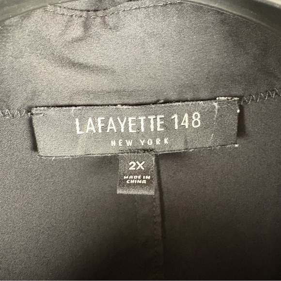 Lafayette 148 New York Black Cotton Blend Tunic Shirt Dress 2X - Picture 3 of 11